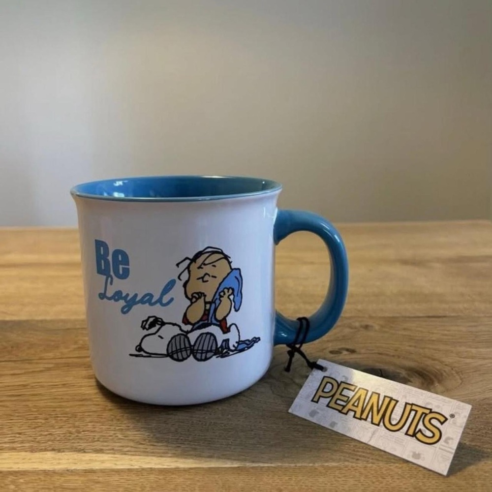 Peanuts Blue and White 'Be Loyal' Mug